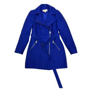 MICHAEL KORS Luxury Designer Wool Blend Winter Business Pea Coat Womens XS